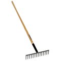 Seymour Midwest S550 Series Stone Rake, 4 in L Head, 16 in W Head, 14 Tine, Steel Tine, 66 in L Handle 63124